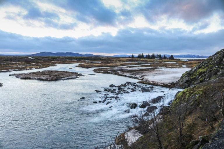 Öxará River near Law Rock in Thingvellir National Park