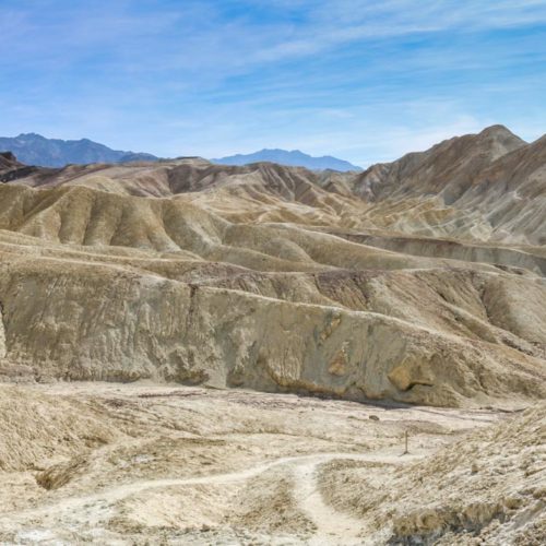 Hiking trail in the badlands, Death Valley National Park