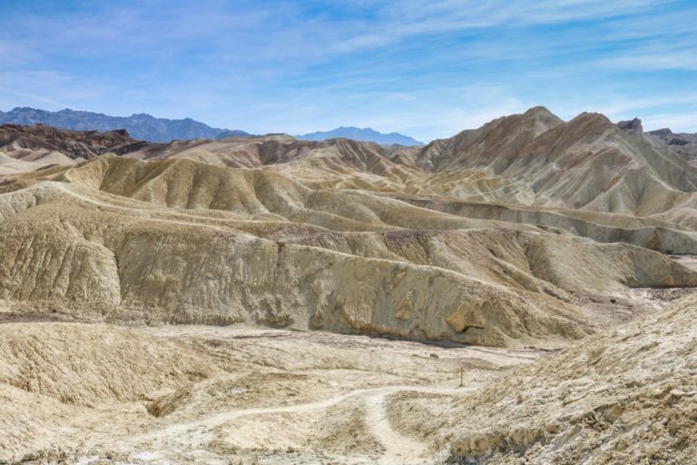 Hiking trail in the badlands, Death Valley National Park