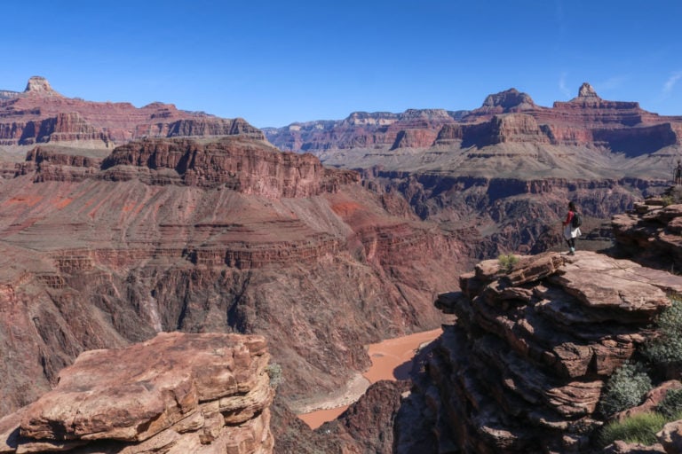 Hiker at Plateau Point, Grand Canyon National Park