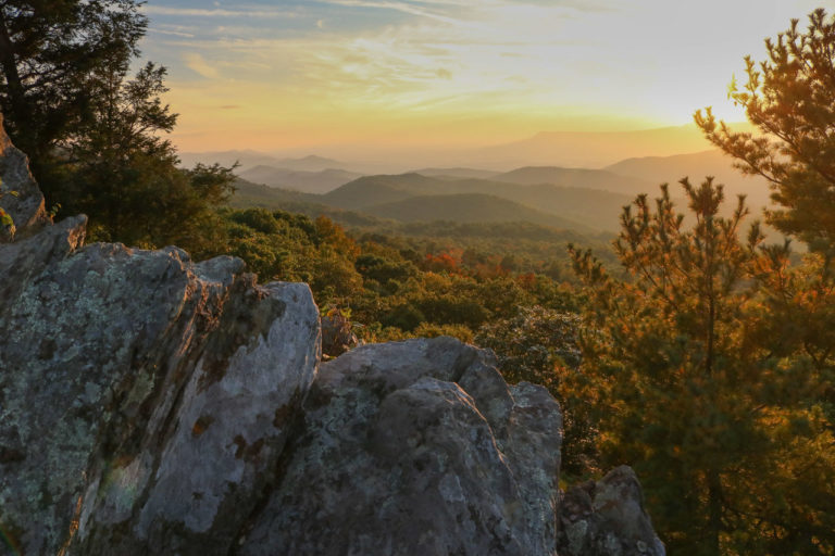 The Point Overlook Sunset on Skyline Drive in Shenandoah National Park