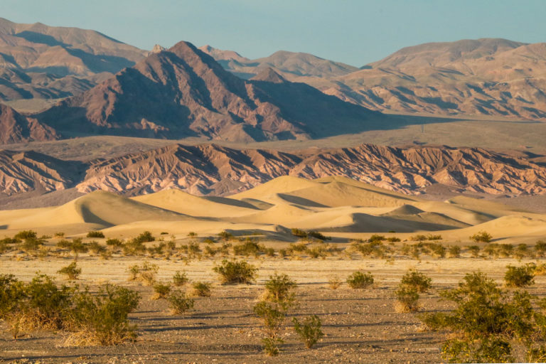 Mesquite Flat Sand Dunes at sunset, Death Valley National Park photos