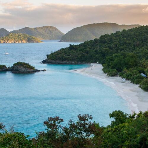 Trunk Bay Beach Overlook at sunrise, Virgin Islands National Park