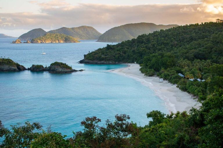 Trunk Bay Beach Overlook at sunrise, Virgin Islands National Park