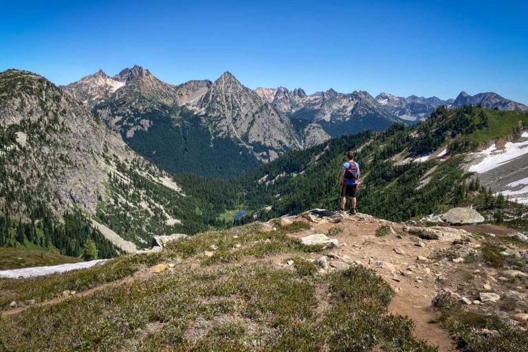 Maple Pass Loop hiker Bram, North Cascades, Washington State