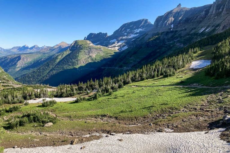 Highline Trail and Going-to-the-Sun Road on Logan Pass, Glacier National Park