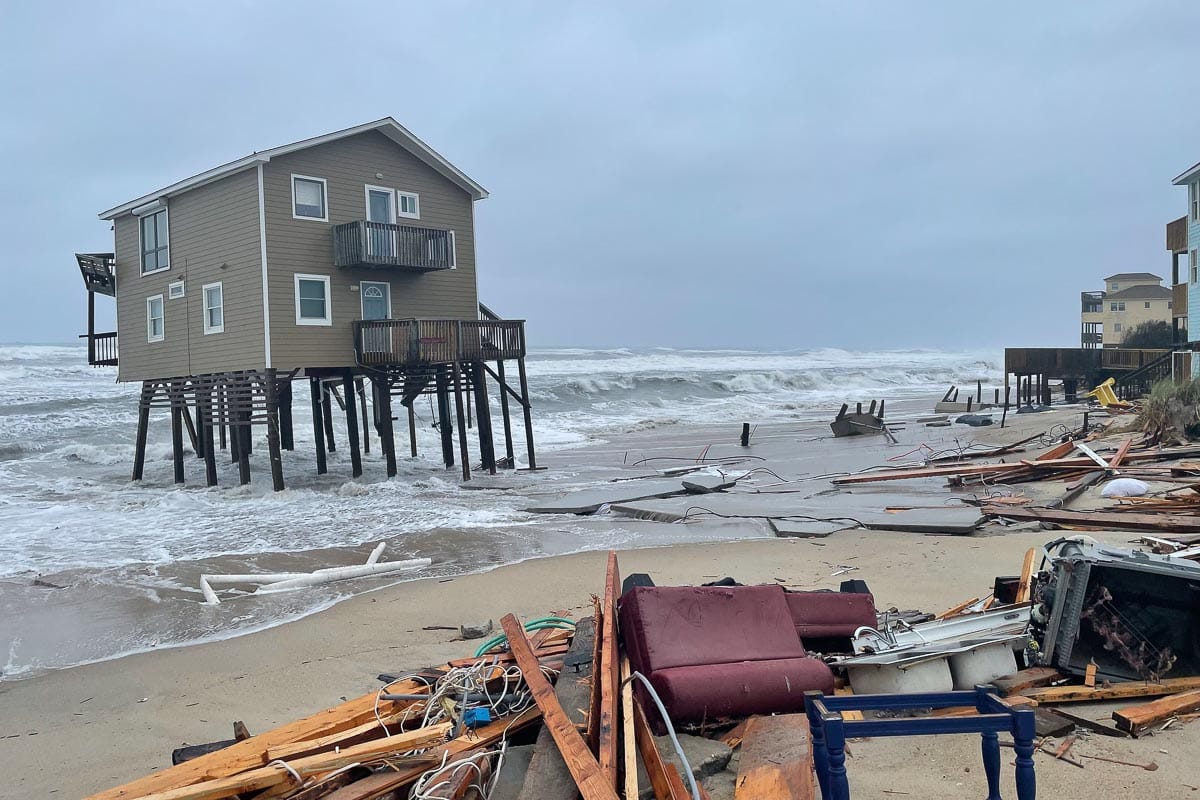 Debris from collapsed house at 24235 Ocean Dr, Rodanthe on May 10, 2022 - Image credit NPS