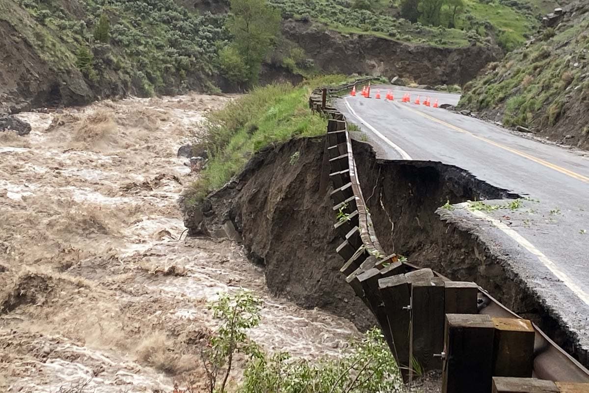 High water levels in Gardner River alongside the North Entrance Road in Yellowstone National Park - Photo Credit NPS