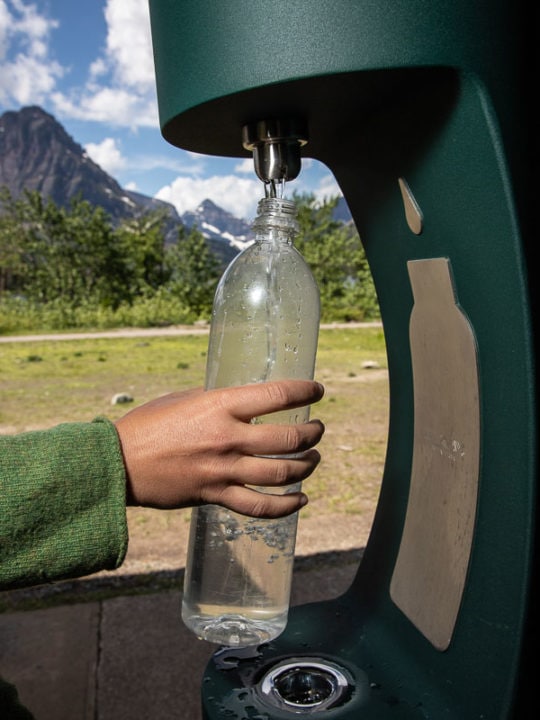 Water bottle filling station in Glacier National Park - Photo Credit NPS