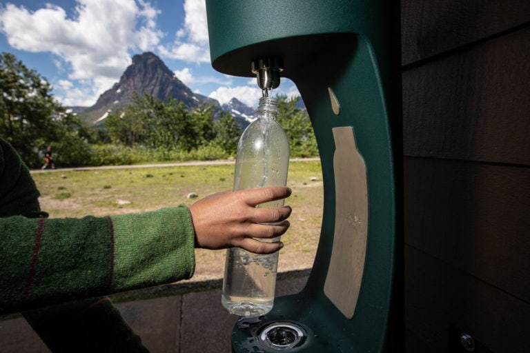 Water bottle filling station in Glacier National Park - Photo Credit NPS