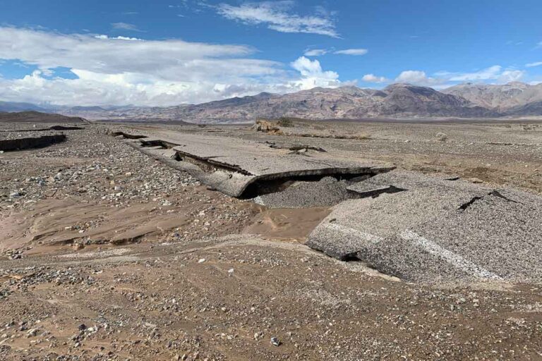 Asphalt damage on Beatty Cutoff Road in Death Valley National Park - Photo Credit NPS M. Clark