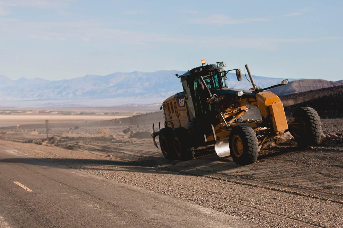 Road crew repairs road in Badwater Basin, Death Valley National Park - Photo Credit NPS