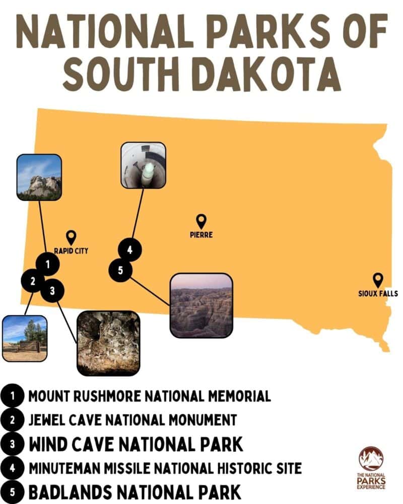 5 Must Visit National Parks In South Dakota The National Parks Experience   Map Of National Parks In South Dakota 800x1000 