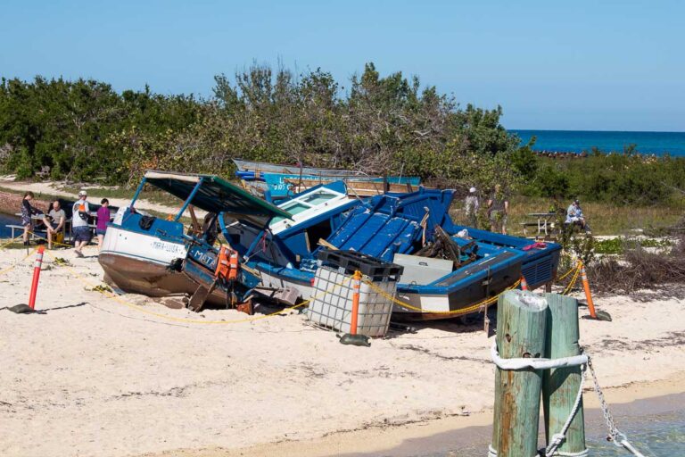 Immigrant boats at Fort Jefferson in Dry Tortugas National Park, Florida