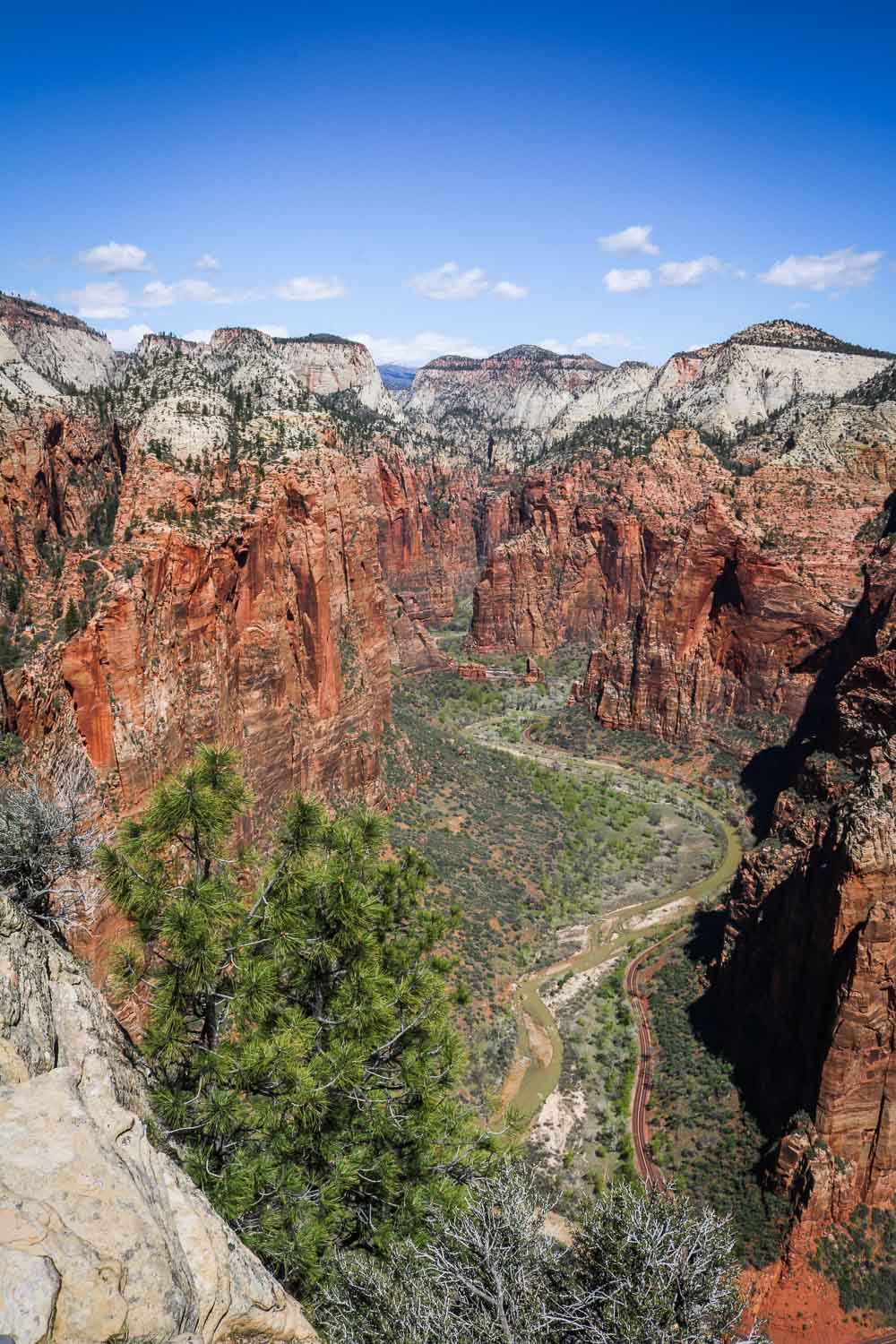View of Zion Canyon from Angels Landing in Zion National Park, Utah