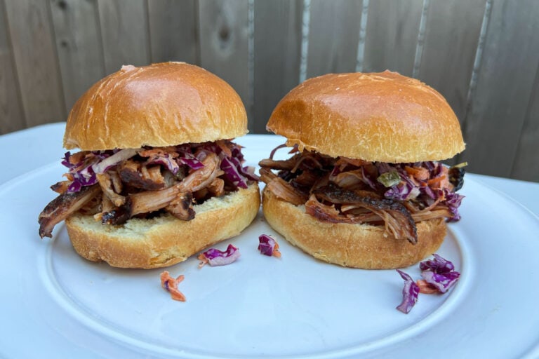 Great Smoky Mountains hickory smoked pulled turkey and coleslaw sandwiches