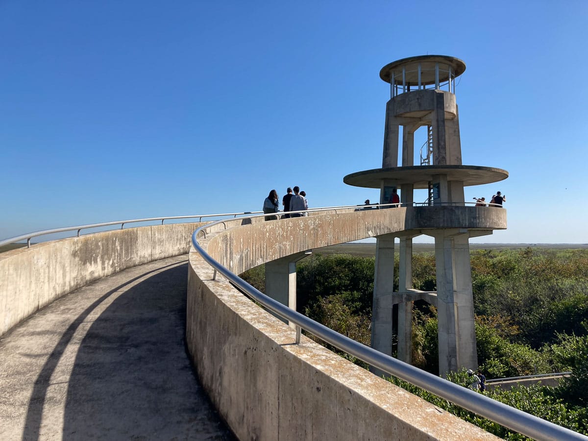 Shark Valley Observation Tower visitors in Everglades National Park