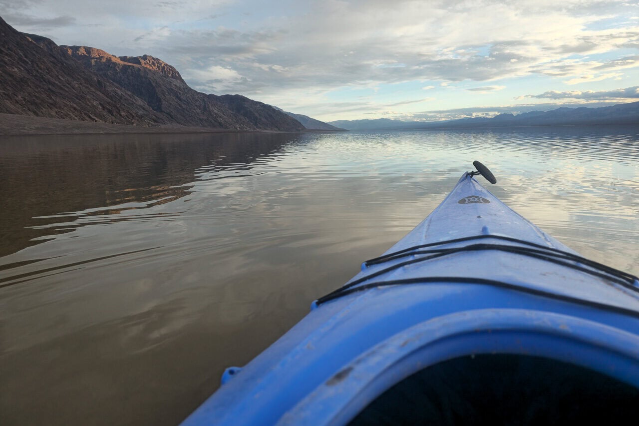 Kayaking on Lake Manly in Death Valley National Park - Image credit NPS Michael Kohler