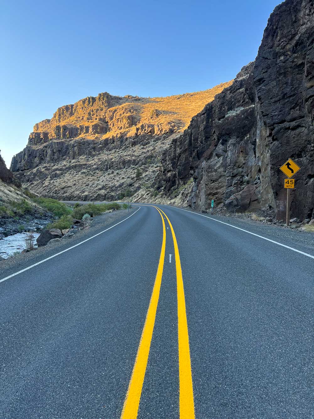 Road through Picture Gorge at the Sheep Rock Unit, John Day Fossil Beds National Monument, Oregon