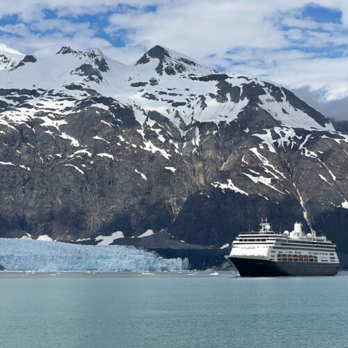 Cruise ship at Margerie Glacier in Glacier Bay National Park, Alaska