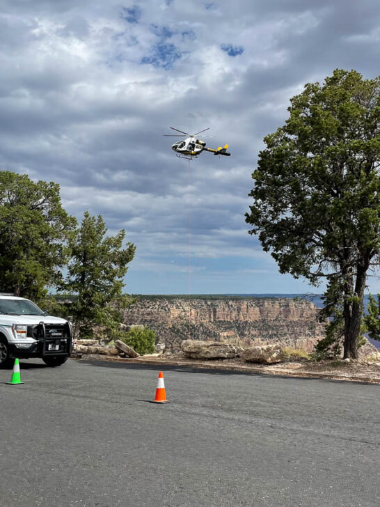 Recovery mission after fall at Twin Overlooks in Grand Canyon National Park - Image credit: NPS