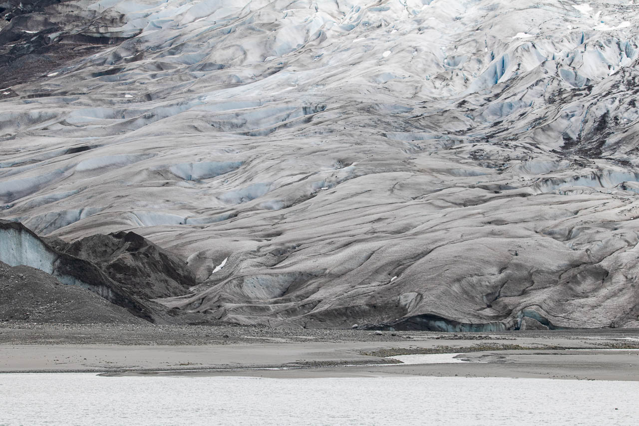 Reid Glacier close-up in Glacier Bay National Park, Alaska